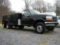 Front 3/4 View of 1997 F450 XL Regular Cab Utility Truck