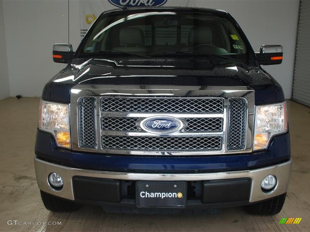 2010 F150 Lariat SuperCrew - Dark Blue Pearl Metallic / Tan photo #2