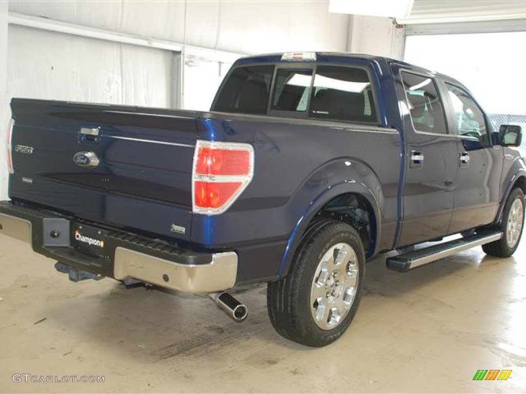 2010 F150 Lariat SuperCrew - Dark Blue Pearl Metallic / Tan photo #4