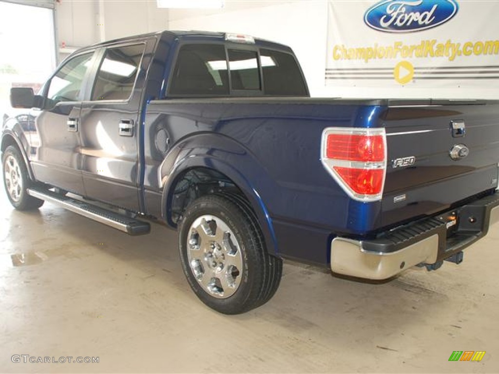 2010 F150 Lariat SuperCrew - Dark Blue Pearl Metallic / Tan photo #6