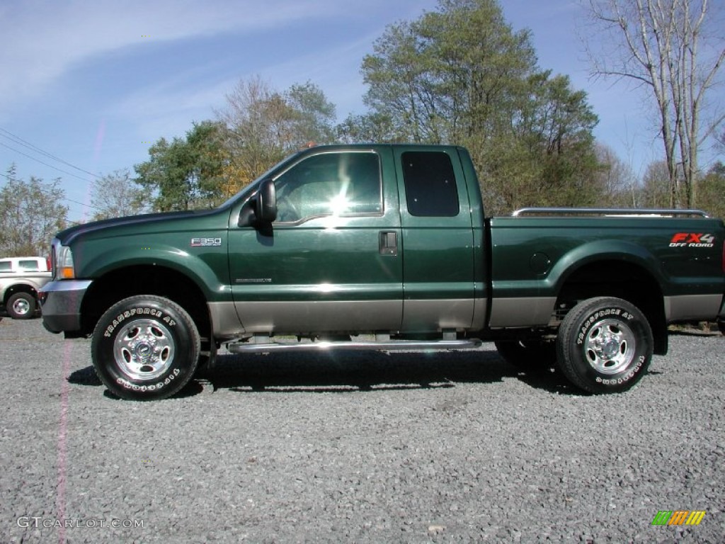 2003 F350 Super Duty Lariat SuperCab 4x4 - Dark Highland Green Metallic / Medium Parchment photo #3