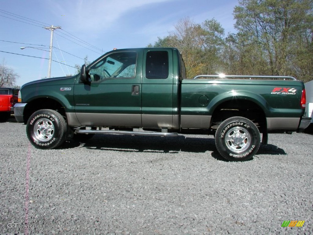 Dark Highland Green Metallic 2003 Ford F350 Super Duty Lariat SuperCab 4x4 Exterior Photo #57381401