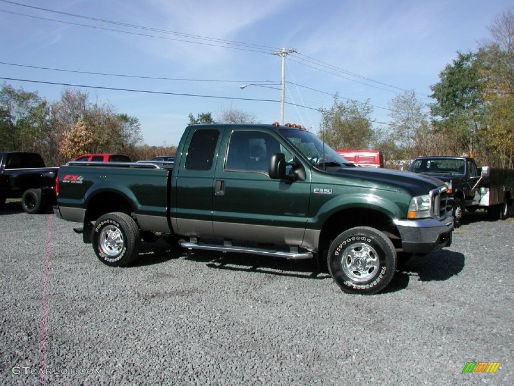 2003 F350 Super Duty Lariat SuperCab 4x4 - Dark Highland Green Metallic / Medium Parchment photo #13