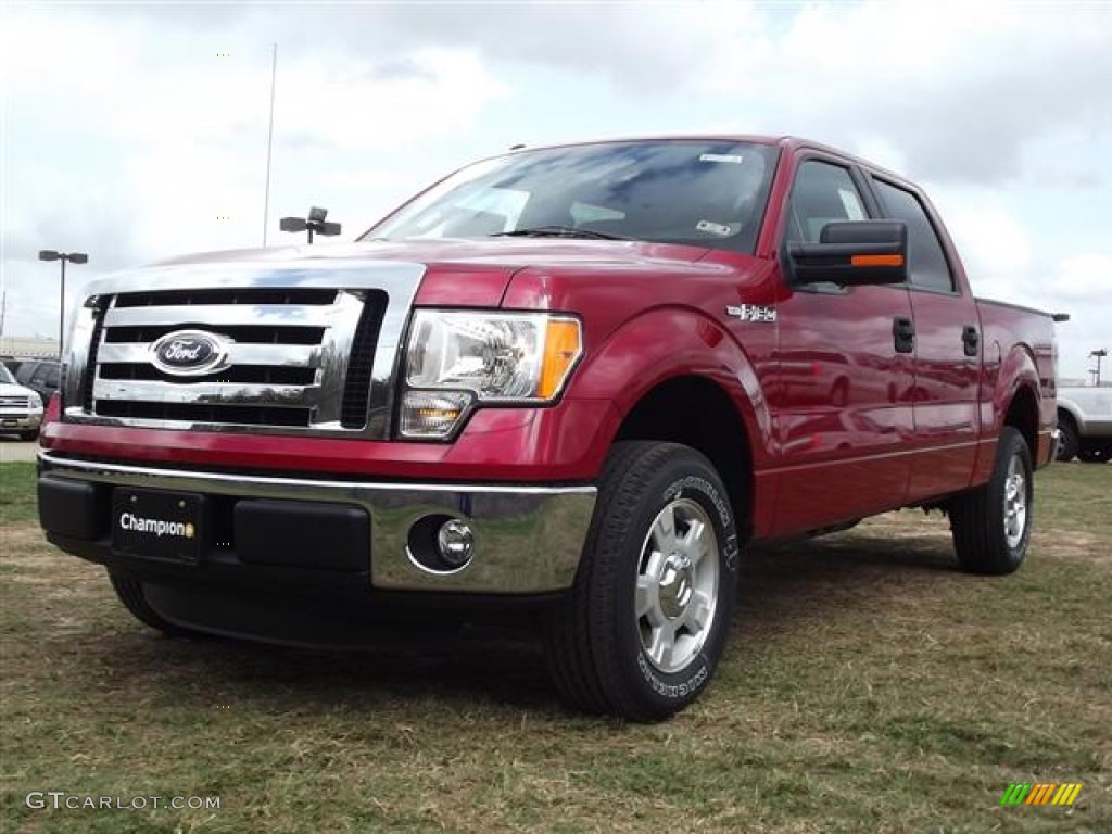 2011 F150 XLT SuperCrew - Red Candy Metallic / Steel Gray photo #3