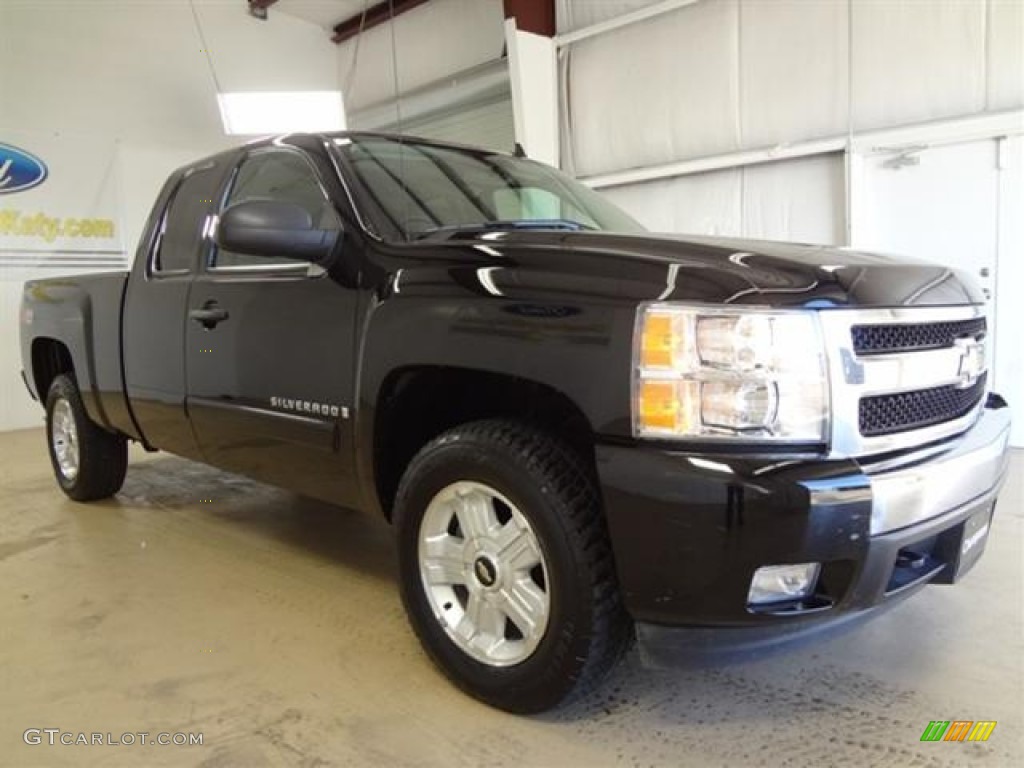 Black 2008 Chevrolet Silverado 1500 Z71 Extended Cab 4x4 Exterior Photo #57382208