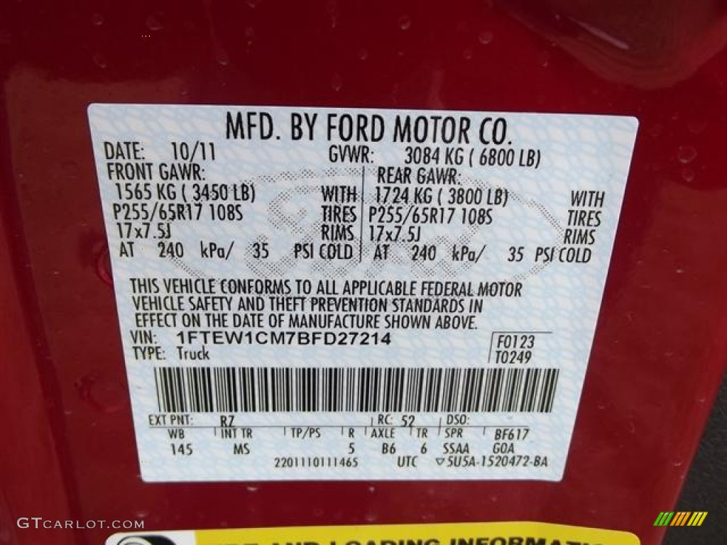 2011 F150 XLT SuperCrew - Red Candy Metallic / Steel Gray photo #21