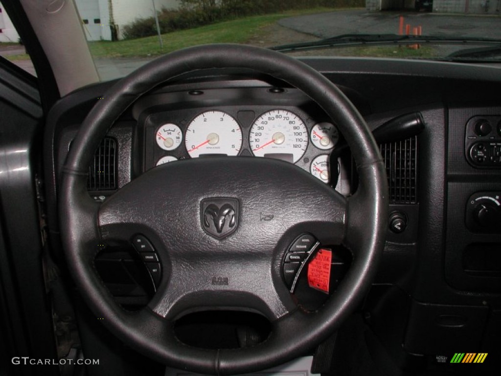 2003 Dodge Ram 2500 SLT Quad Cab 4x4 Dark Slate Gray Steering Wheel Photo #57382592