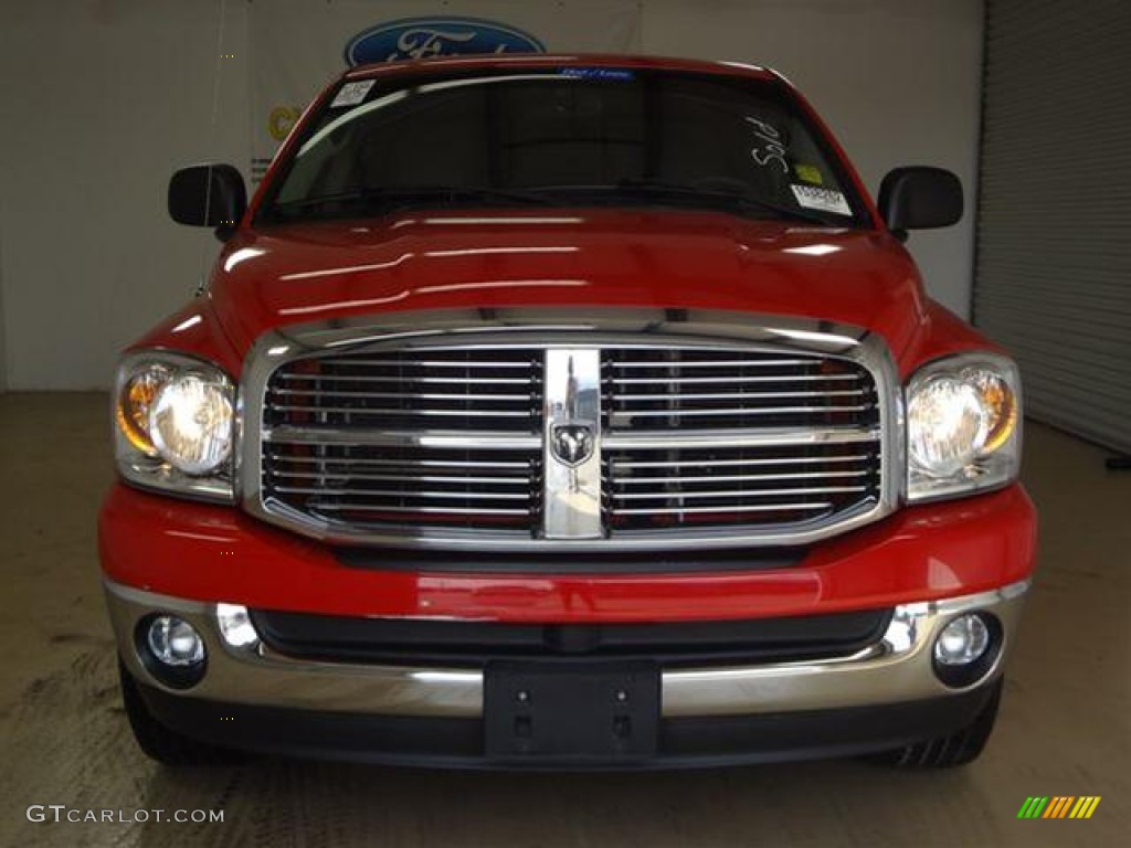 2008 Ram 1500 Big Horn Edition Quad Cab - Flame Red / Medium Slate Gray photo #2