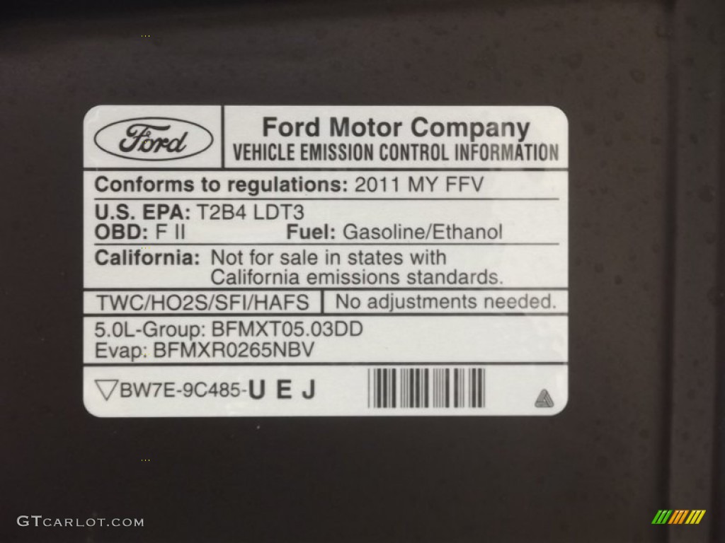 2011 Ford F150 FX4 SuperCab 4x4 Info Tag Photo #57383117