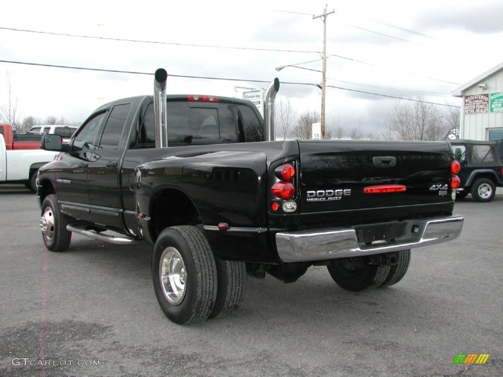 Black 2003 Dodge Ram 3500 Laramie Quad Cab 4x4 Dually Exterior Photo #57384290