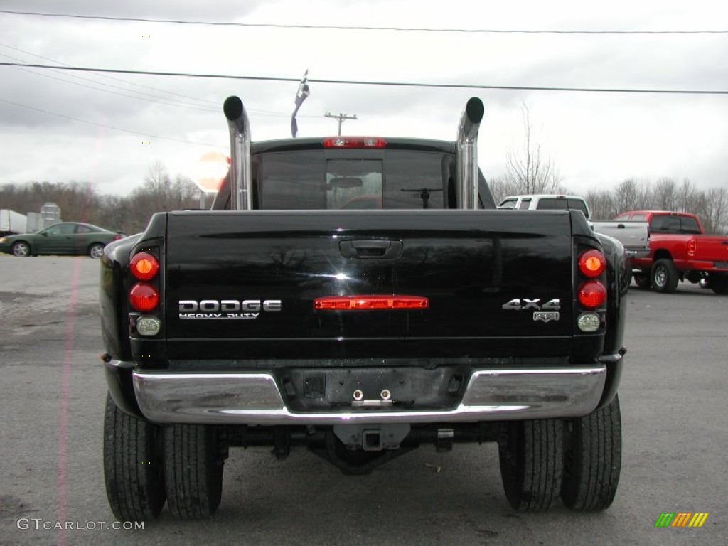 Black 2003 Dodge Ram 3500 Laramie Quad Cab 4x4 Dually Exterior Photo #57384299