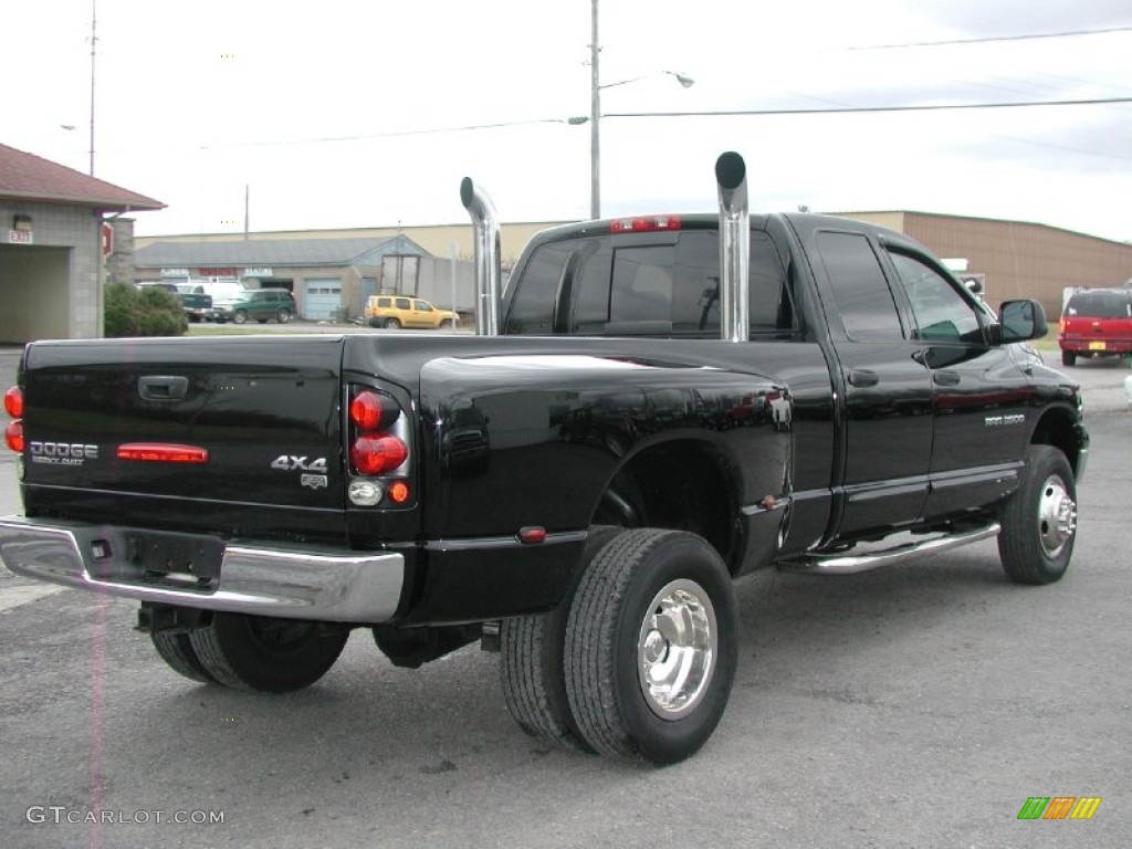 Black 2003 Dodge Ram 3500 Laramie Quad Cab 4x4 Dually Exterior Photo #57384308