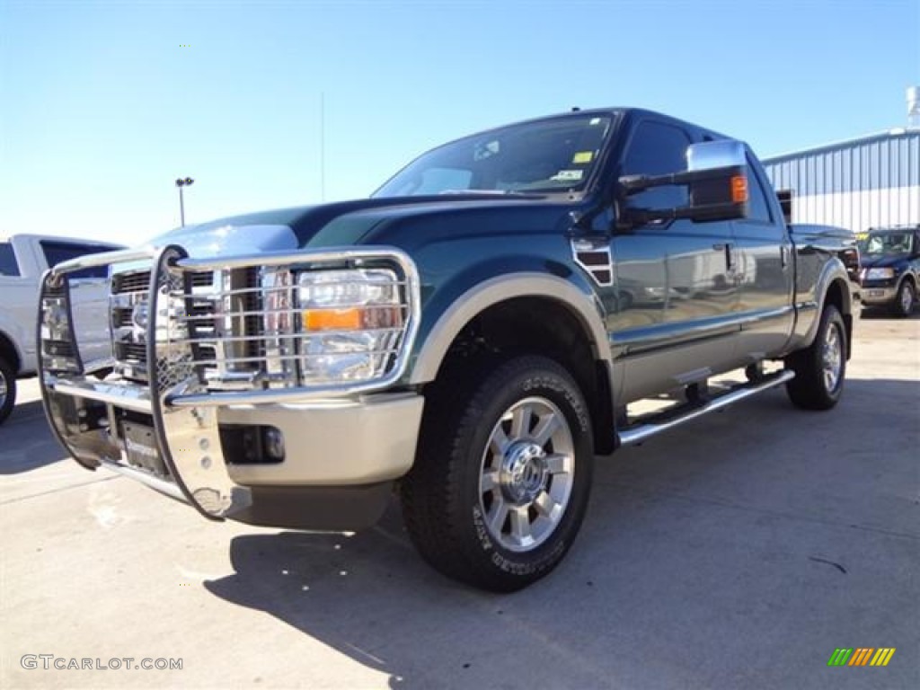 2008 F250 Super Duty King Ranch Crew Cab 4x4 - Forest Green Metallic / Camel/Chaparral Leather photo #1
