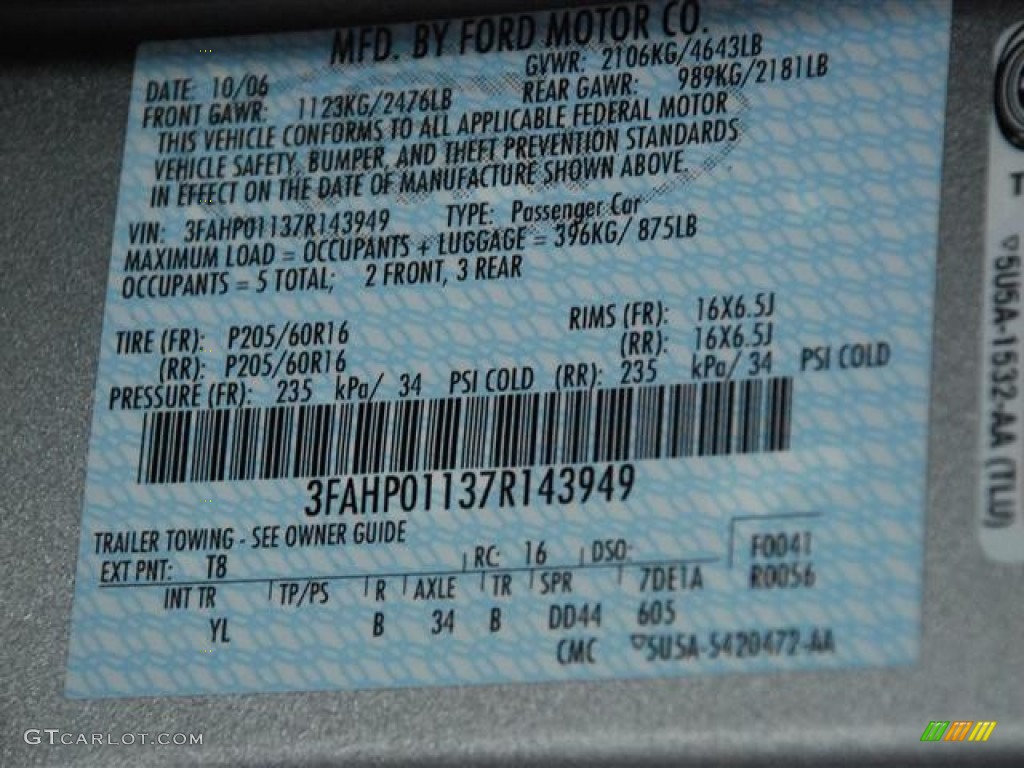2007 Fusion SE V6 AWD - Tungsten Grey Metallic / Light Stone photo #18