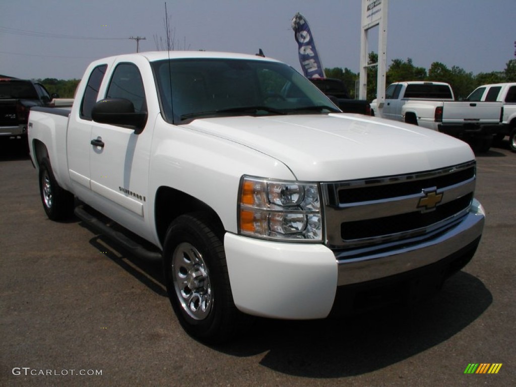 2008 Silverado 1500 LT Extended Cab 4x4 - Summit White / Light Titanium/Ebony Accents photo #3