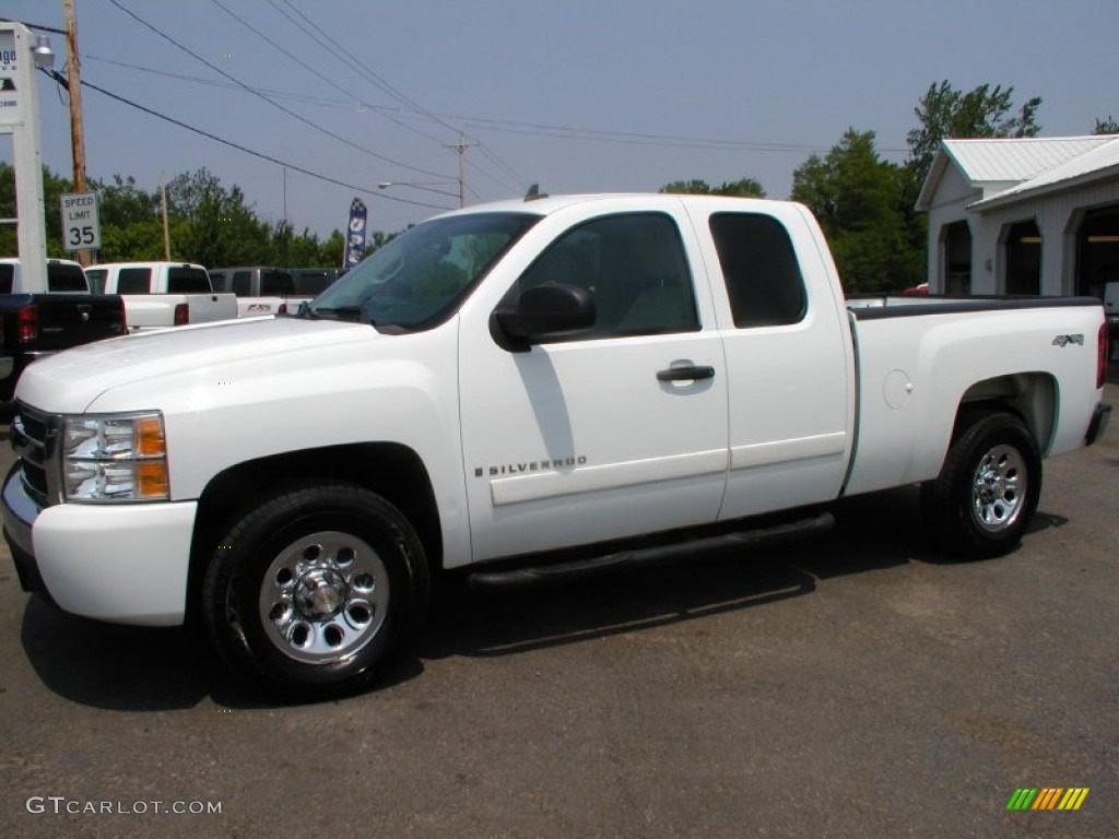 2008 Silverado 1500 LT Extended Cab 4x4 - Summit White / Light Titanium/Ebony Accents photo #12