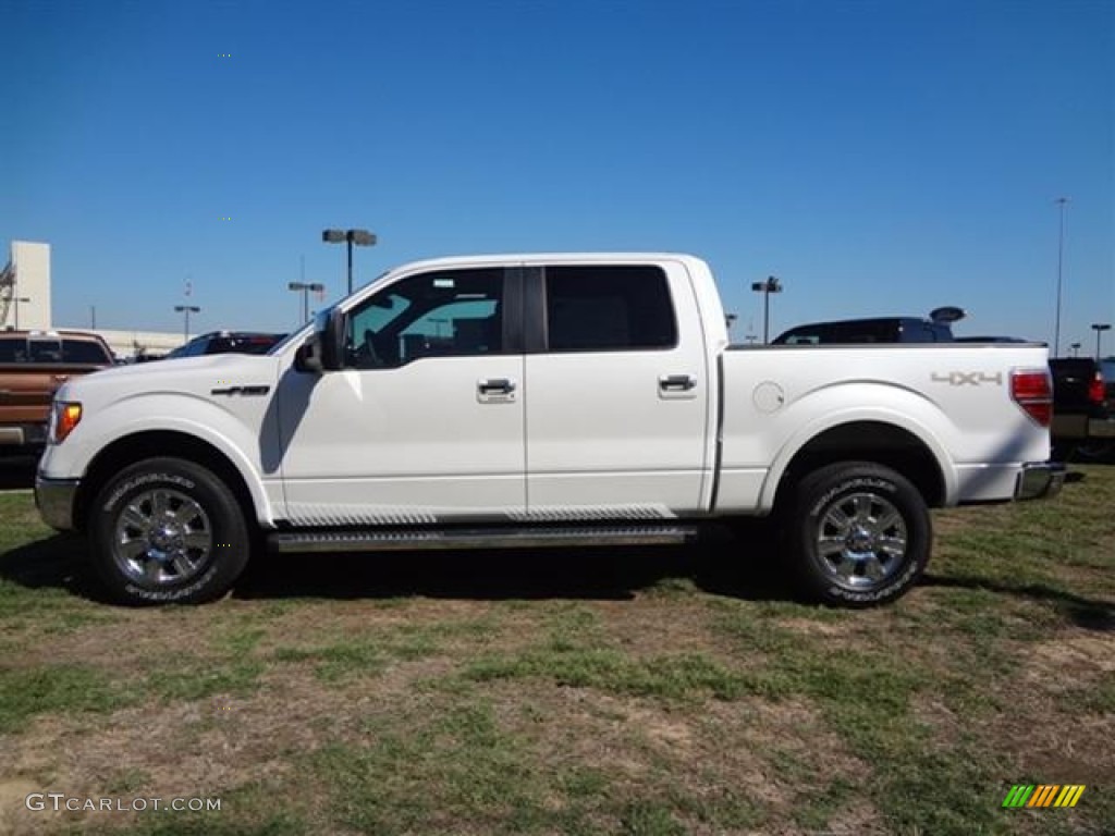 2011 F150 Lariat SuperCrew 4x4 - White Platinum Metallic Tri-Coat / Black photo #4