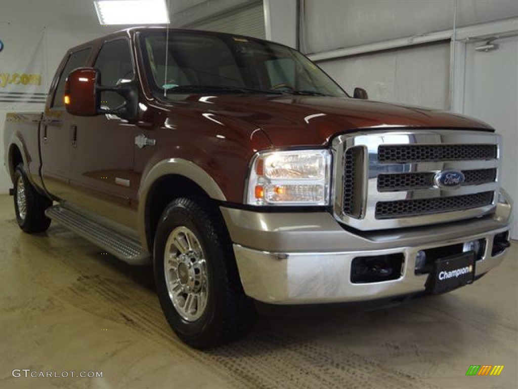 2005 F250 Super Duty King Ranch Crew Cab - Dark Copper Metallic / Castano Brown Leather photo #3