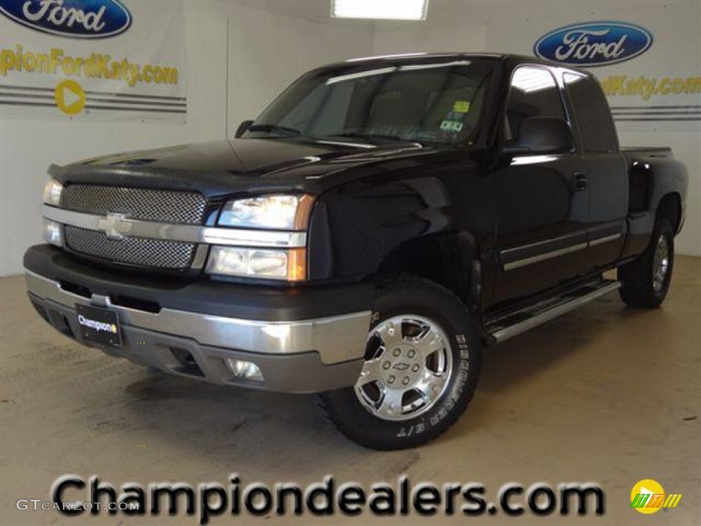 2003 Silverado 1500 Z71 Extended Cab 4x4 - Black / Dark Charcoal photo #1