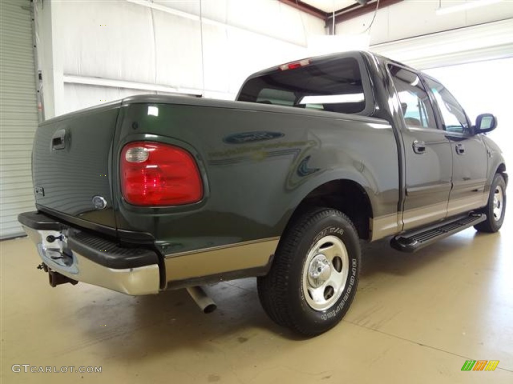 2002 F150 XLT SuperCrew - Dark Highland Green Metallic / Medium Parchment photo #4