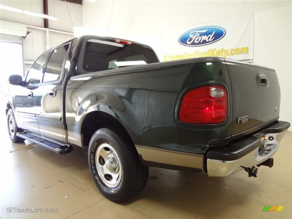 2002 F150 XLT SuperCrew - Dark Highland Green Metallic / Medium Parchment photo #6