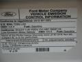 Emission Control Information 2012 Ford Fusion Hybrid Parts