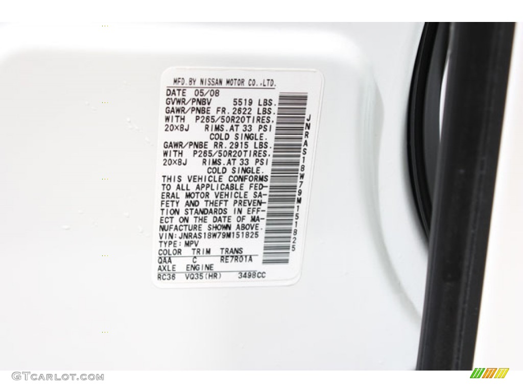 2009 Infiniti FX 35 Parts Photos