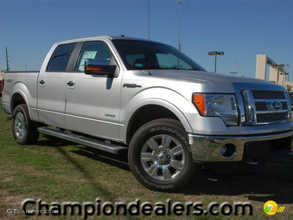 2011 F150 Lariat SuperCrew 4x4 - Ingot Silver Metallic / Black photo #1