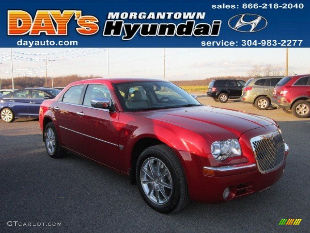 2007 300 C HEMI AWD - Inferno Red Crystal Pearlcoat / Dark Khaki/Light Graystone photo #1