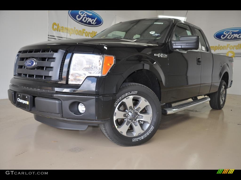 2011 F150 STX SuperCab - Tuxedo Black Metallic / Steel Gray photo #1