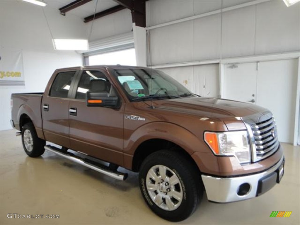 2011 F150 XLT SuperCrew - Golden Bronze Metallic / Pale Adobe photo #3