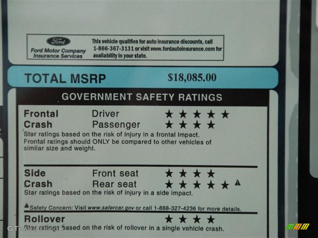 2012 Ford Fiesta SE Hatchback Window Sticker Photo #57404423