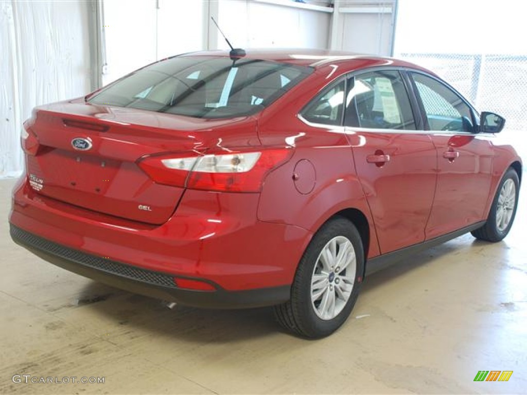 2012 Focus SEL Sedan - Red Candy Metallic / Charcoal Black photo #4