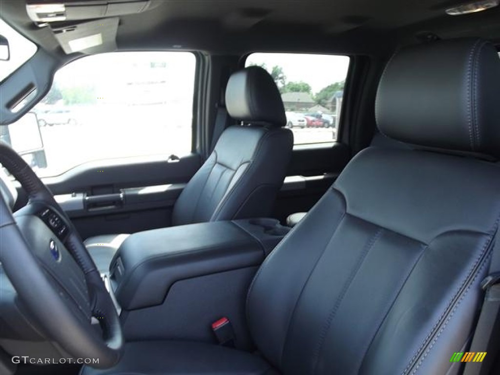 Black Two Tone Leather Interior 2011 Ford F250 Super Duty Lariat Crew Cab Photo #57408659