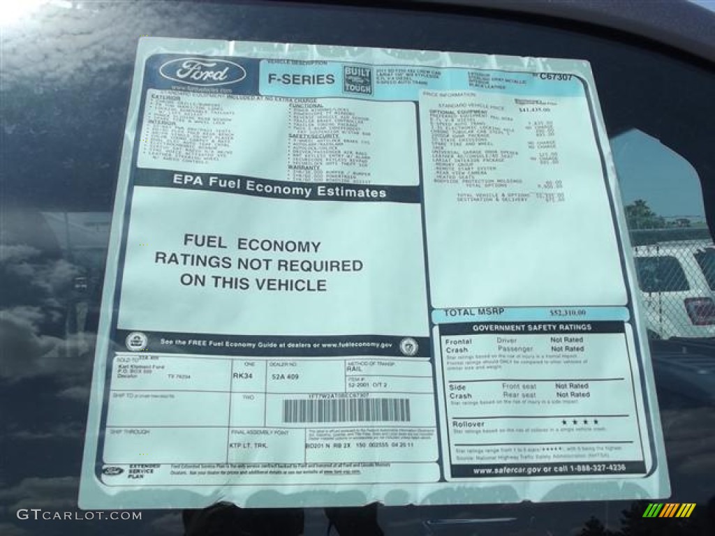 2011 F250 Super Duty Lariat Crew Cab - Sterling Grey Metallic / Black Two Tone Leather photo #20