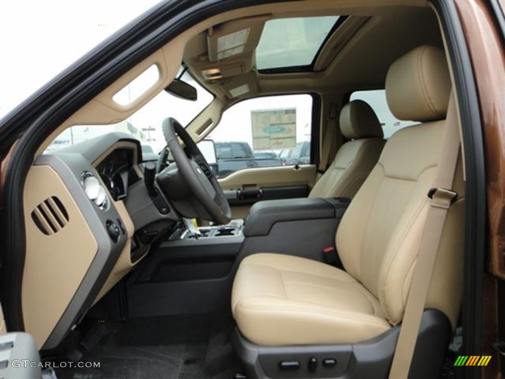 Adobe Beige Interior 2011 Ford F250 Super Duty Lariat Crew Cab Photo #57408860