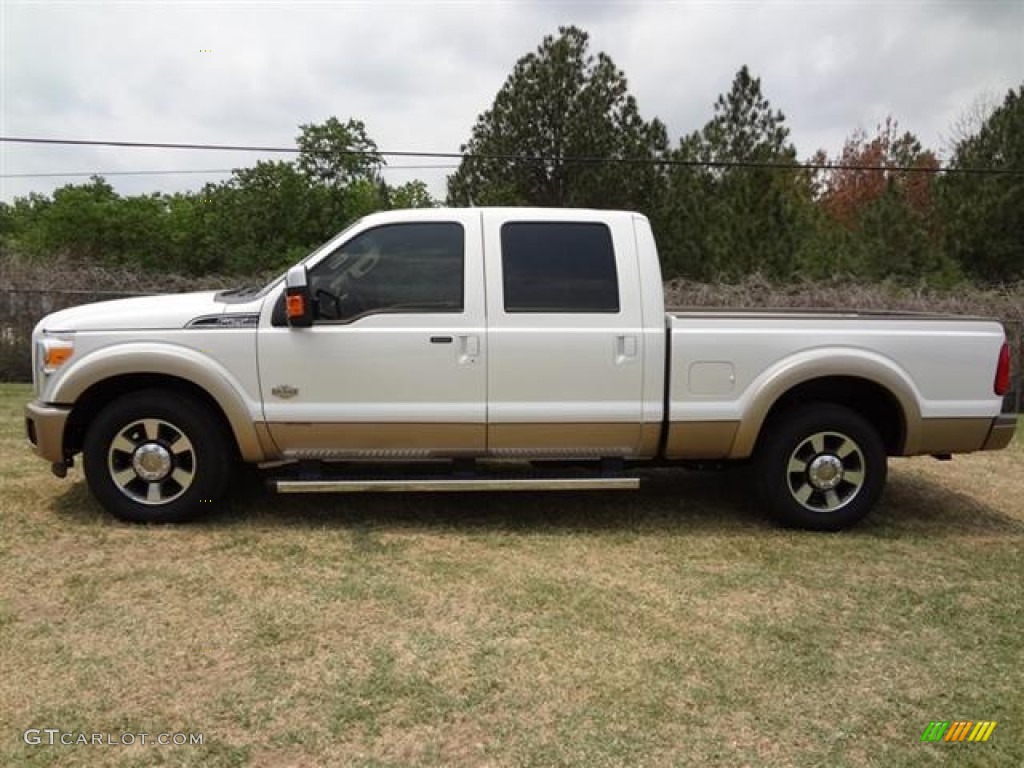 White Platinum Metallic Tri-Coat 2011 Ford F250 Super Duty King Ranch Crew Cab Exterior Photo #57409496