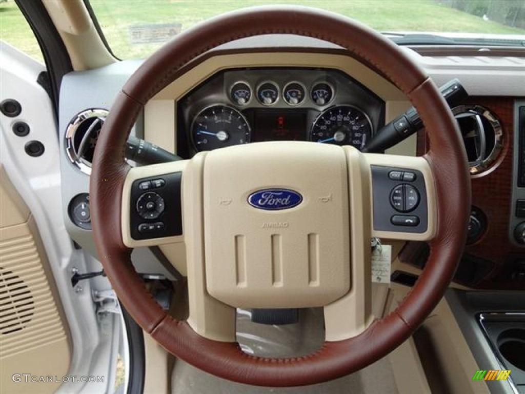 2011 Ford F250 Super Duty King Ranch Crew Cab Chaparral Leather Steering Wheel Photo #57409601