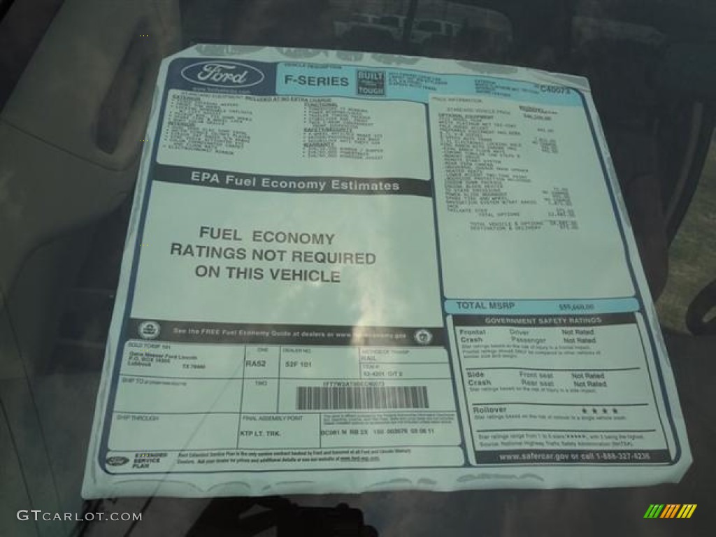 2011 Ford F250 Super Duty King Ranch Crew Cab Window Sticker Photo #57409643