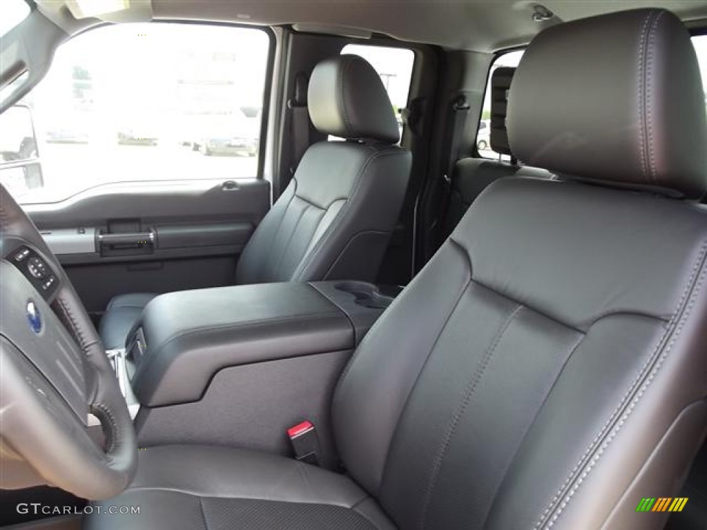 Black Two Tone Leather Interior 2011 Ford F250 Super Duty Lariat SuperCab Photo #57410291