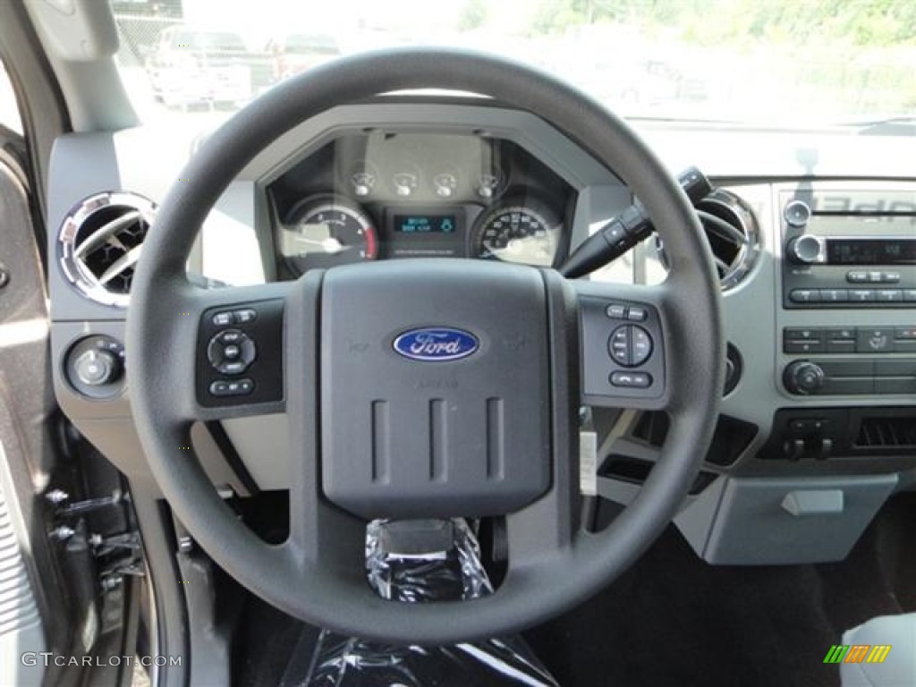 2011 Ford F250 Super Duty XLT Crew Cab Steel Gray Steering Wheel Photo #57410702