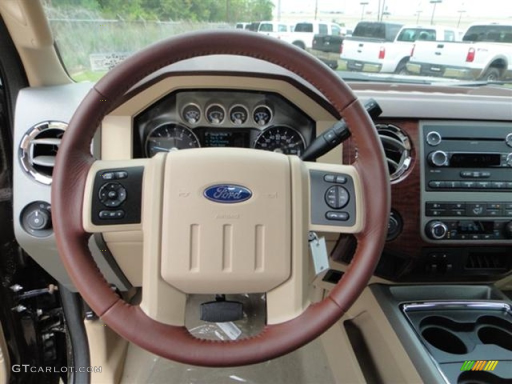 2011 Ford F250 Super Duty King Ranch Crew Cab Chaparral Leather Steering Wheel Photo #57410876