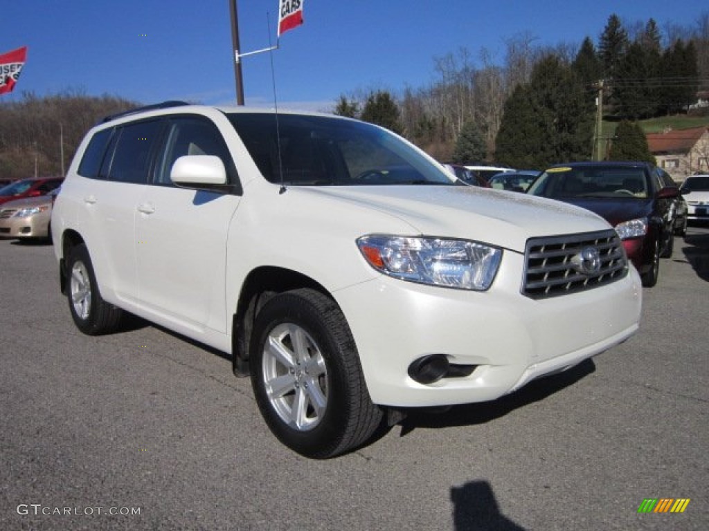 2009 Highlander V6 4WD - Blizzard White Pearl / Sand Beige photo #1