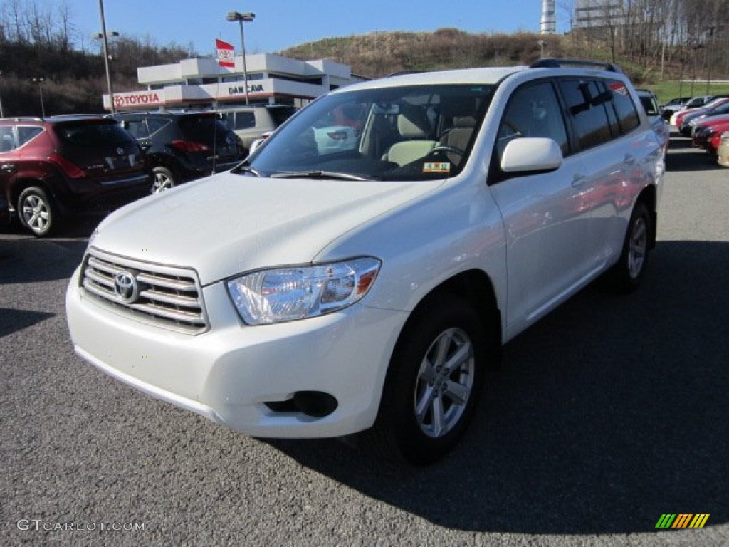 2009 Highlander V6 4WD - Blizzard White Pearl / Sand Beige photo #3