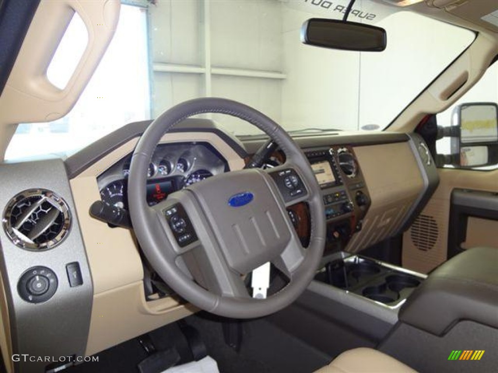 2011 Ford F250 Super Duty Lariat Crew Cab Adobe Beige Dashboard Photo #57411803