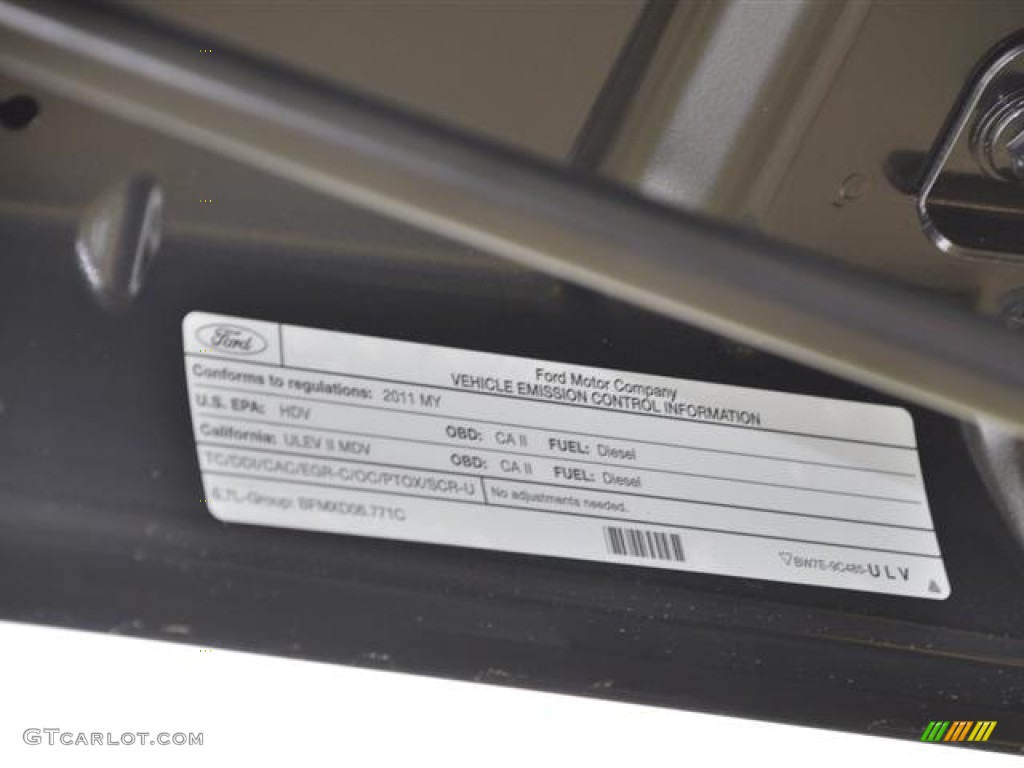 2011 Ford F350 Super Duty Lariat Crew Cab 4x4 Dually Info Tag Photos