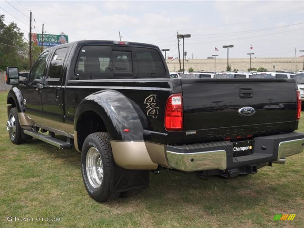 2011 F450 Super Duty Lariat Crew Cab 4x4 Dually - Tuxedo Black Metallic / Adobe photo #5