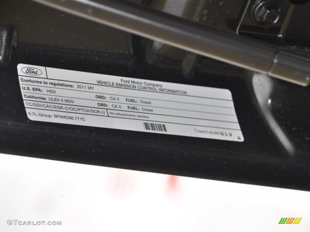 2011 Ford F450 Super Duty Lariat Crew Cab 4x4 Dually Info Tag Photo #57413751