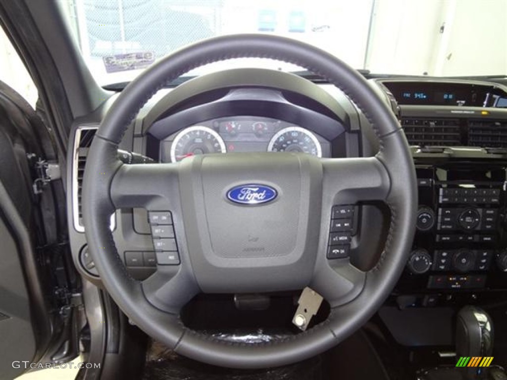 2012 Ford Escape Limited V6 Charcoal Black Steering Wheel Photo #57414572