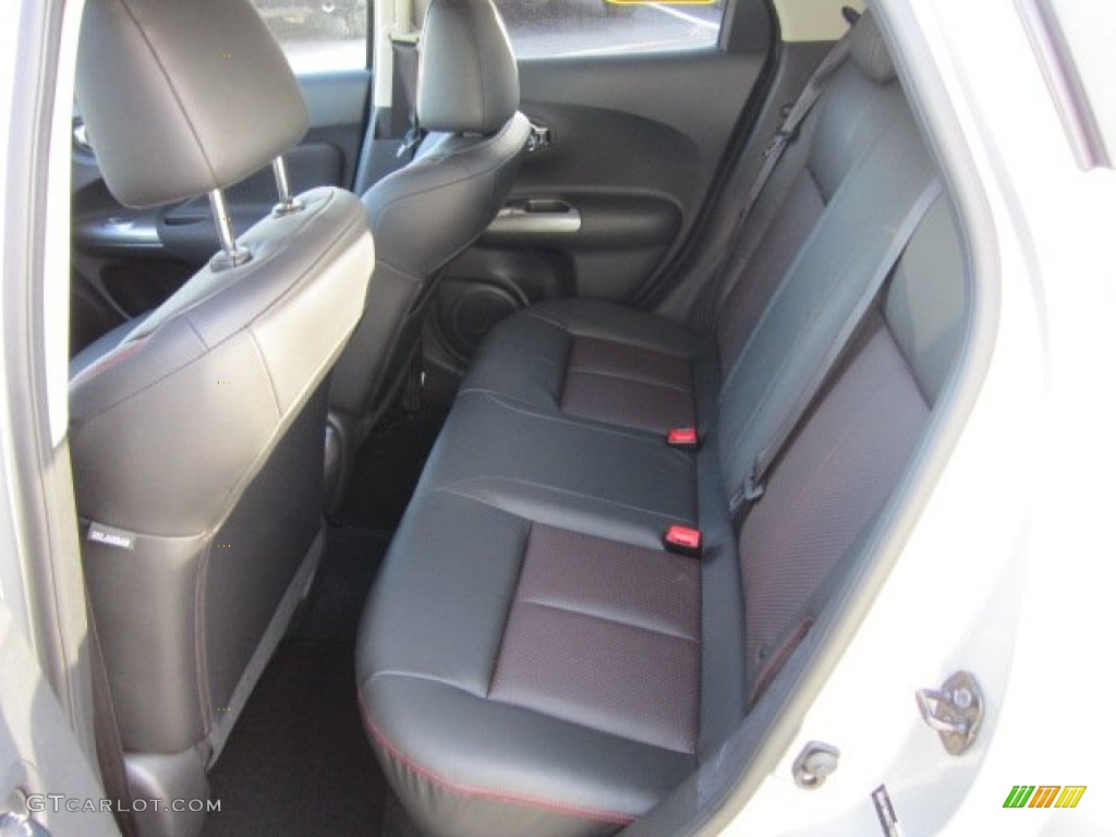 Black/Red Leather/Silver Trim Interior 2012 Nissan Juke SL AWD Photo #57415463